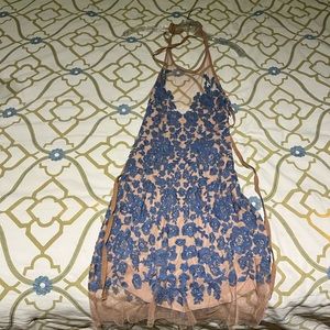 For love and lemons lace blue sheer dress